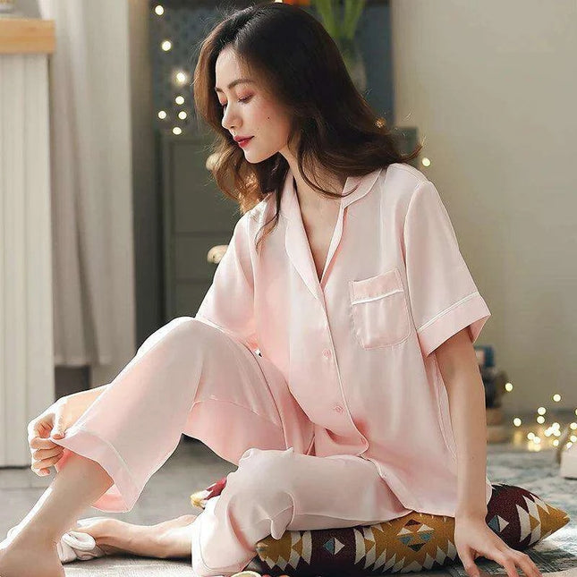 Elegant Blush 2-Piece Summer Pajama Set - Cozy Luxe Lounge Sleepwear for Women