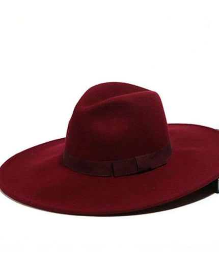 Chic Women's Wool Fedora Hat with Wide Brim and Charming Ribbon Bow - Ideal for Winter Events and Travel