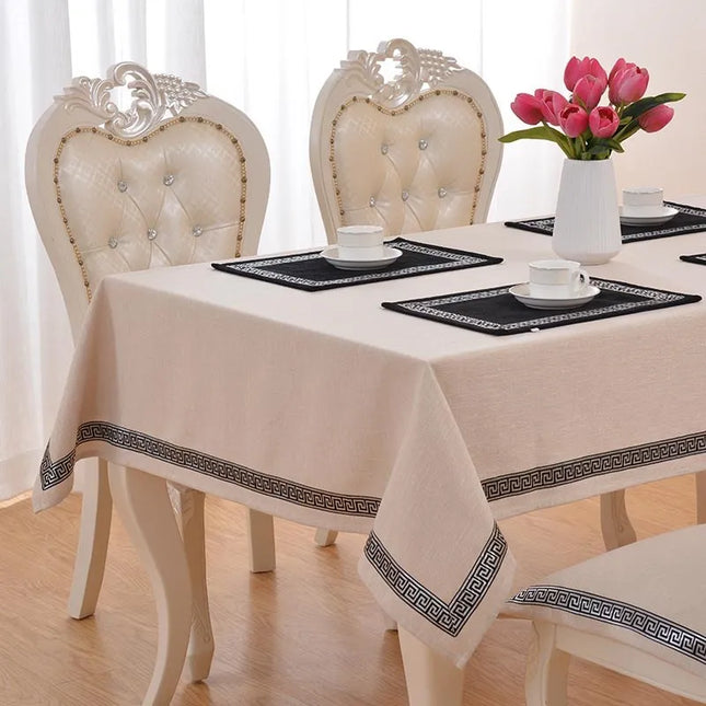 Velvet Lace Tablecloth — New Chinese Style, 6 Colours