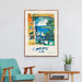 Serene French Riviera Coastal Abstract Canvas Art Set with Iconic Artist Travel Posters