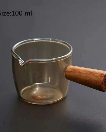 Elegant Japanese-Inspired Borosilicate Glass Serving Pan with Comfortable Handle - Stylish Mini Server for Milk and Sauces