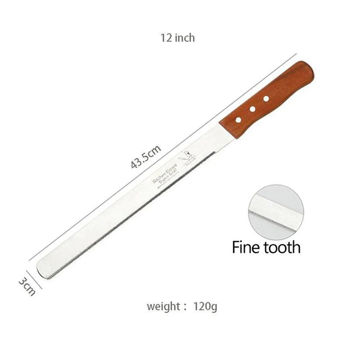 Gourmet Artisan Bread Knife Collection: Elegant Wooden Handle Duo