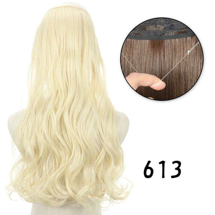 Blonde and Black Halo Hair Extensions for Effortless Volume and Length Boost