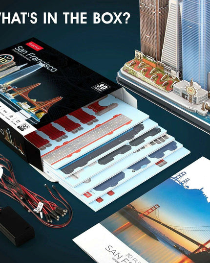 San Francisco Skyline LED 3D Puzzle - Interactive Architectural Model Kit for All Ages