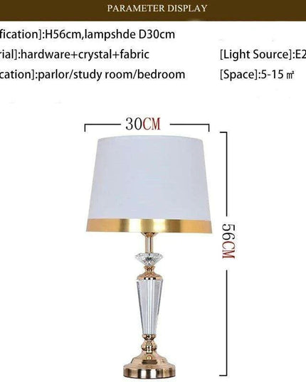 Sophisticated Crystal and Iron Table Lamp Set with Energy-Efficient LED Bulb for Chic Home Decor