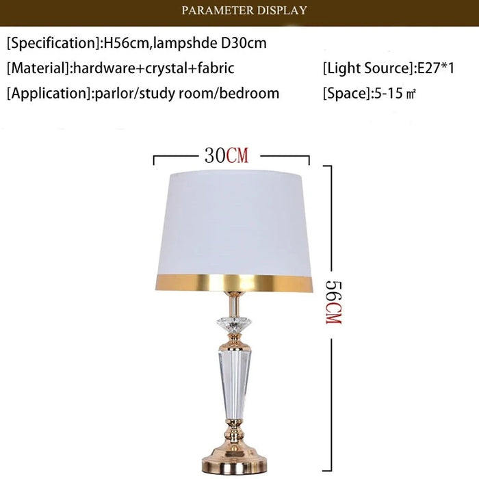 Luxurious Crystal White Iron Table Lamp for Elegant Spaces