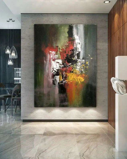 Oversized Acrylic and Oil Masterpiece for a Bold Gallery Wall Display