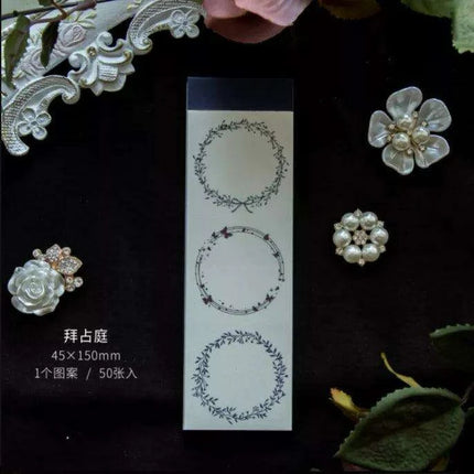 Byzantine Blossom: 50-Piece Floral Memo Pad Set for Sophisticated Note-Taking