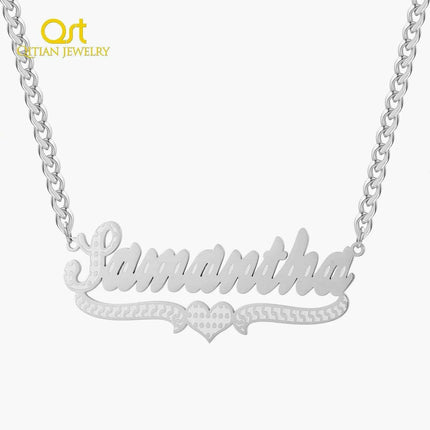 Personalized Cuban Chain Name Jewelry Set for Women and Girls