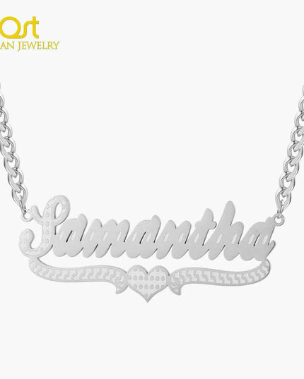 Personalized Cuban Chain Name Jewelry Set for Women and Girls