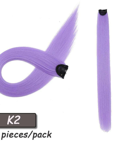 24" Colorful Ombre Clip-In Hair Extensions - Benehair Vibrant Synthetic Hairpiece