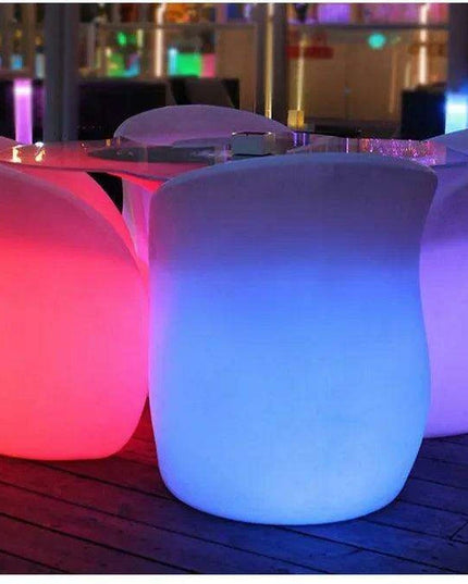 Glowing RGB LED Rechargeable Lounge Chair: Stylish Illuminated Armchair for Any Space