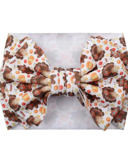 Turkey Print Baby Headband - Festive Holiday Hair Accessory for Thanksgiving Cheer
