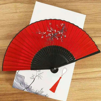 Elegant Vintage Chinese Silk Bamboo Folding Fan with Unique Designs