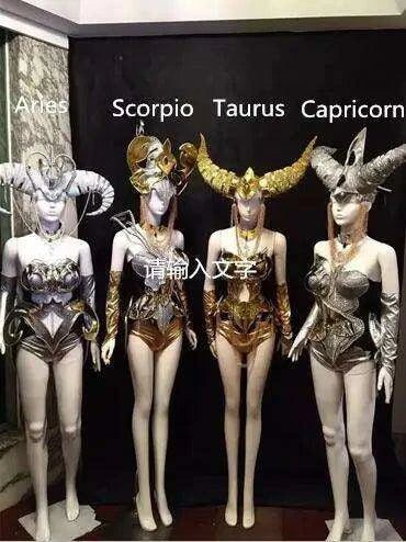 Zodiac-Themed Women's Cosmic Battle Attire