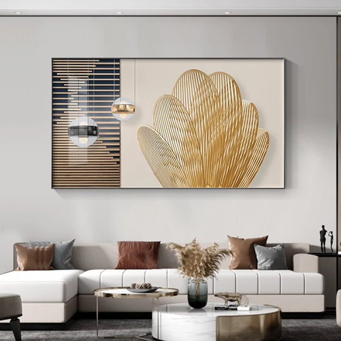 Golden Nordic Charm Canvas Prints for Elegant Home Decor