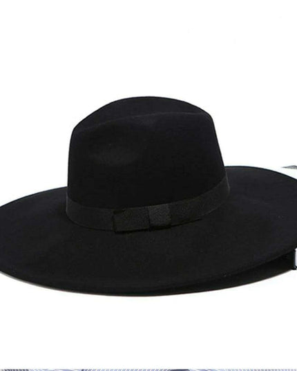 Chic Women's Wool Fedora Hat with Wide Brim and Charming Ribbon Bow - Ideal for Winter Events and Travel