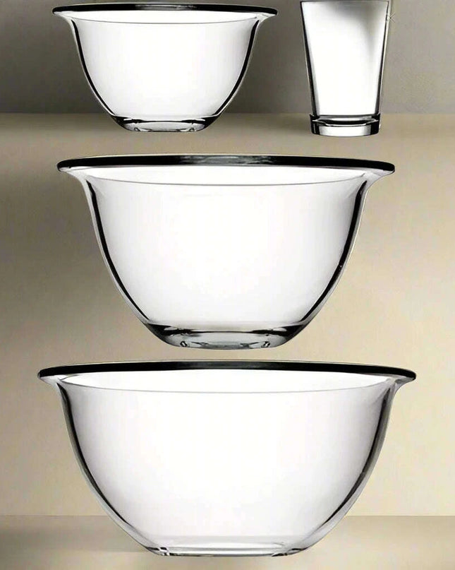 Elegant 4-Piece Pasabahce Serving Bowl Set with Measuring Cup for Stylish Entertaining