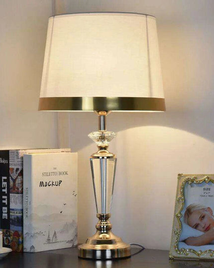 Sophisticated Crystal and Iron Table Lamp Set with Energy-Efficient LED Bulb for Chic Home Decor