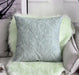 Embroidered Green Floral Cotton Cushion Cover - 50x50cm Decorative Throw for Sofa and Armchair
