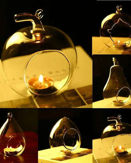 Charming Borosilicate Glass Hanging Candle Holder for Air Plants - Unique Handmade Design