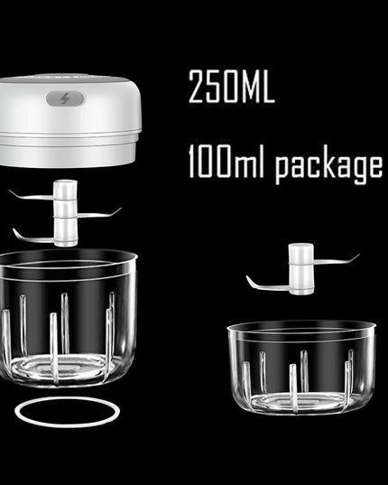 Compact Electric Garlic Chopper with Quick-Slice Technology and Adjustable Capacity