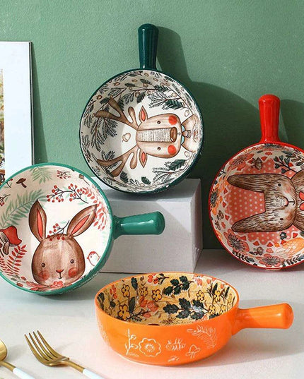 Whimsical Woodland Creatures Ceramic Dining Set for Enchanting Meals
