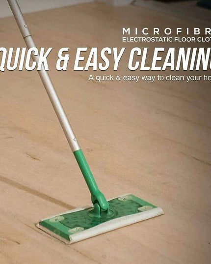 100 Count Disposable Electrostatic Dust Wipes for Flat Swivel Mops - 20x30cm Microfiber Cleaning Cloths