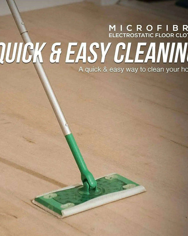 100 Count Disposable Electrostatic Dust Wipes for Flat Swivel Mops - 20x30cm Microfiber Cleaning Cloths