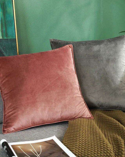 Plush Golden Velvet Pillow Cover Set - Perfect for Home, Vehicle, and Office Elegance