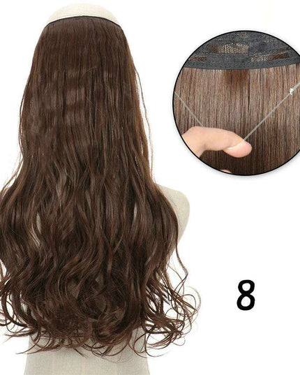 Blonde and Black Halo Hair Extensions for Effortless Volume and Length Boost