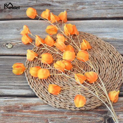 Meldel Silk Gooseberry Flower Arrangement - 3 Forks, Realistic Decor