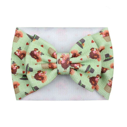 Turkey Print Baby Headband - Festive Holiday Hair Accessory for Thanksgiving Cheer