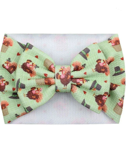 Turkey Print Baby Headband - Festive Holiday Hair Accessory for Thanksgiving Cheer