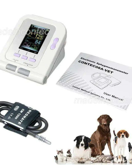 Pet Health Monitoring Made Easy: CONTEC08A-VET Digital Blood Pressure Monitor with NIBP Cuff & Software for Dogs and Cats