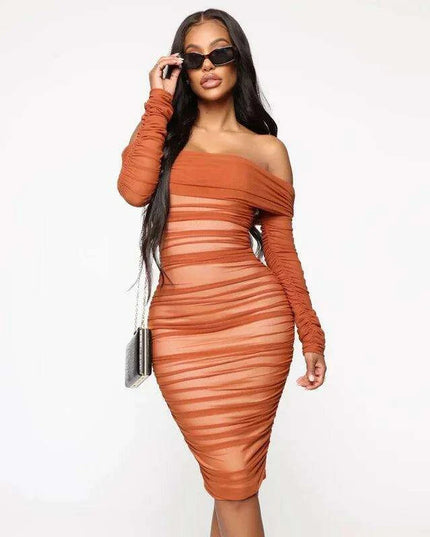 Glimmering Elegance Off-Shoulder Cocktail Dress