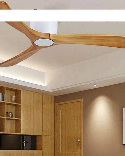 48-Inch Modern White Wood Ceiling Fan with Integrated LED Light and Remote Control