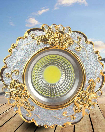 Luxurious Gold Resin Ceiling Fixture with Stylish Integrated Spotlights