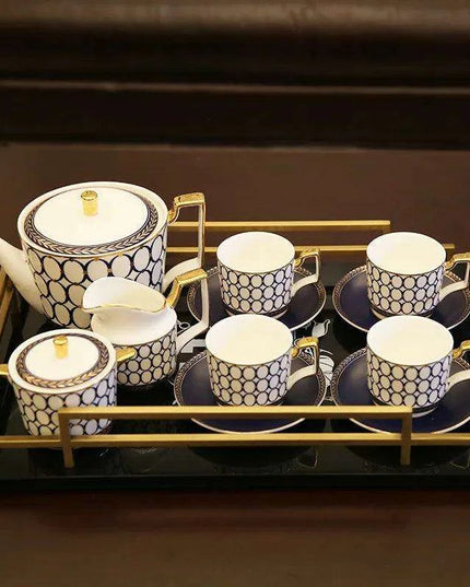 Sophisticated 11-Piece Ceramic Drinkware Collection for Tea and Coffee – Ideal for Celebrations and Special Occasions