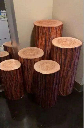 Customizable Wood Bark Elastic Fabric Cylinder Covers for Stunning Dessert Table Decor