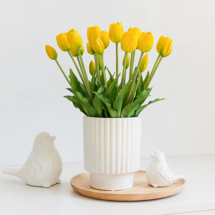 5 Pieces Realistic Soft Silicone Tulip Bud Set for Wedding Decor Bouquet