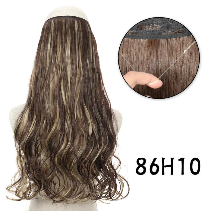 Blonde and Black Halo Hair Extensions for Effortless Volume and Length Boost