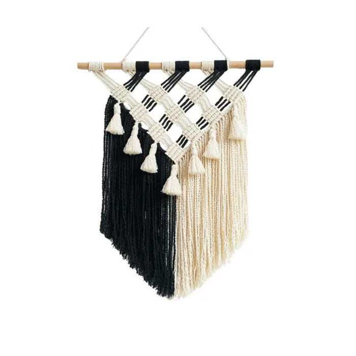 Bohemian Fringed Macrame Tapestry Wall Art for Home Décor