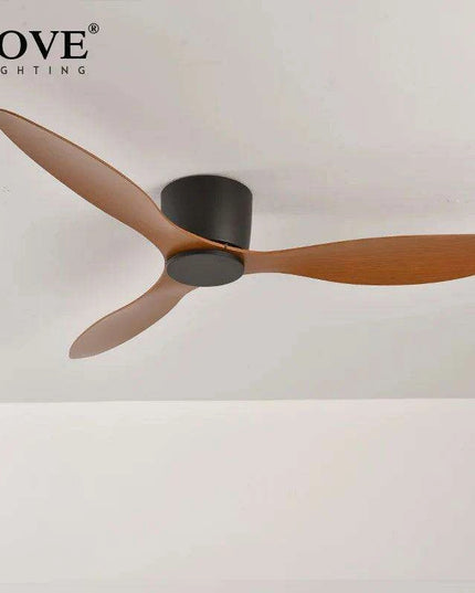 Modern Black and White Remote-Controlled Low Profile Ceiling Fan - 30W DC Motor - No Light - Sleek Design - 220V