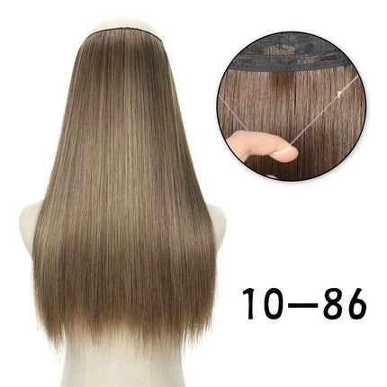 Blonde and Black Halo Hair Extensions for Effortless Volume and Length Boost