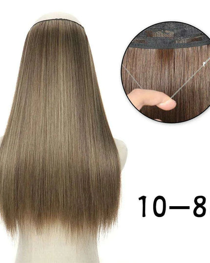 Blonde and Black Halo Hair Extensions for Effortless Volume and Length Boost