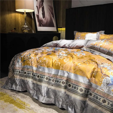 Vintage Birds & Blossom Duvet Cover Set – 4 Piece Luxury Bedding