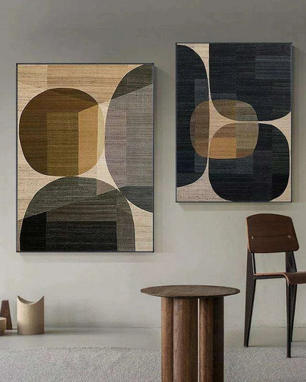 Elegant Brown Geometric Canvas Art Collection for Home and Office Décor