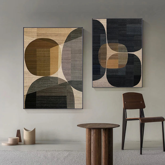 Elegant Brown Geometric Canvas Print - Contemporary Abstract Art for Home and Office Transformation