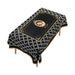 European Elegance Black Velvet Tablecloth with Golden Prints
